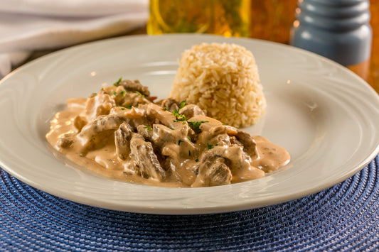 Strogonoff de carne c/ Arroz Integral